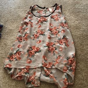 Floral overlay tank